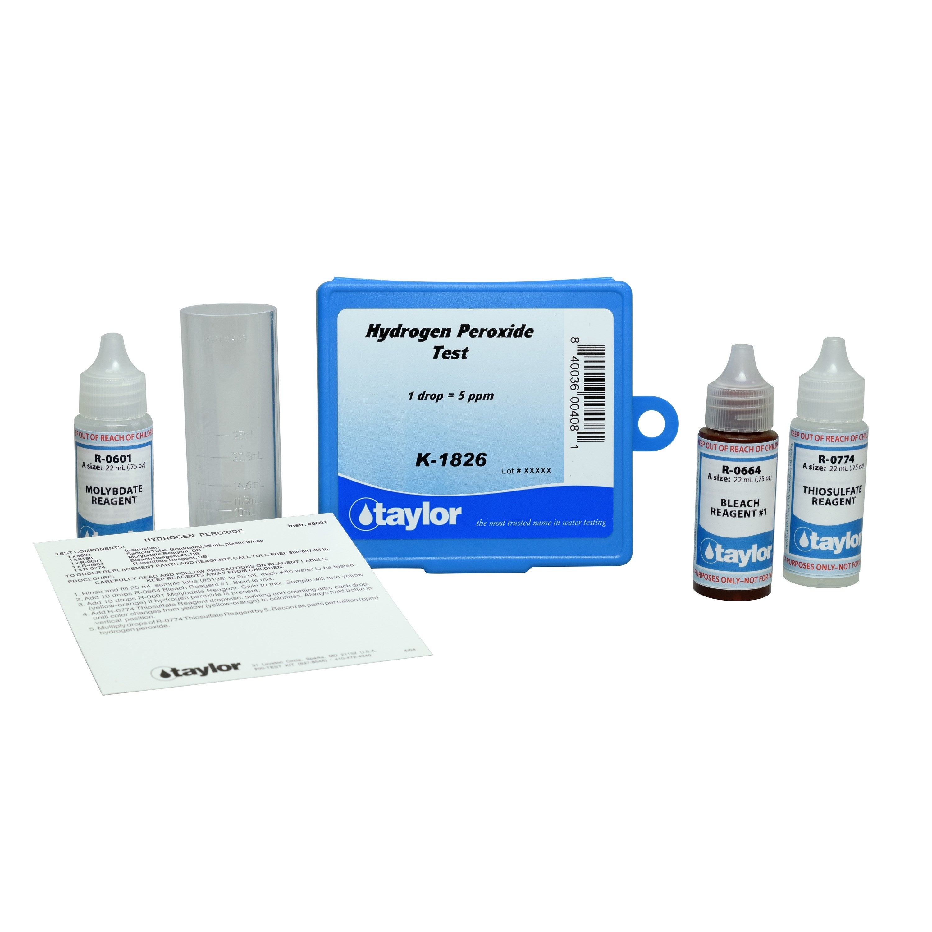 Taylor K-1826 Hydrogen Peroxide H202 Test Kit - UK Stock – I-Sense ...