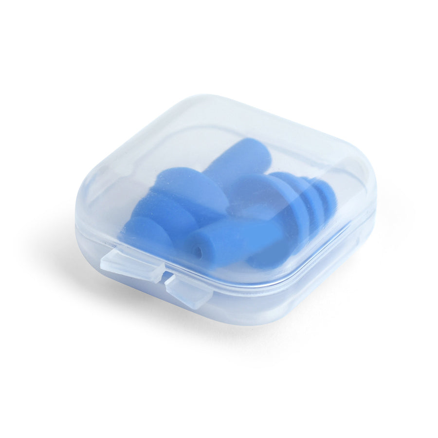 Soft Silicone Ear Plug in Plastic Box - Blue